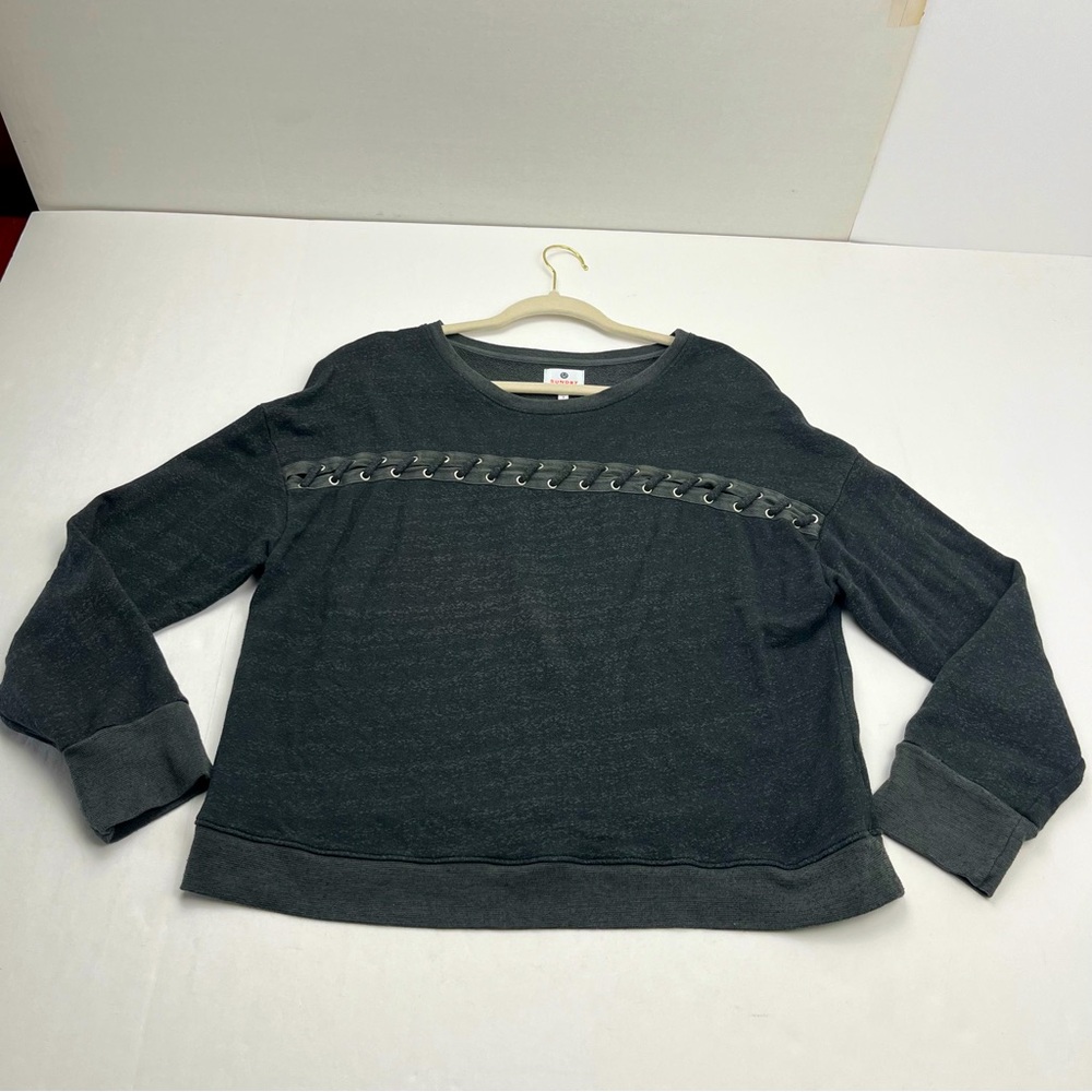 Sundry Grey Gray Long Sleeve Top Sweatshirt Womens Size‎ 2 US Medium